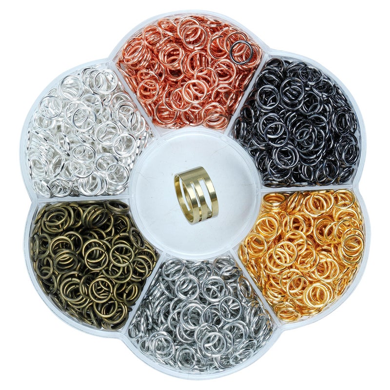 YAKA 12000Pcs 3mm1Box 6 Colors Open Jump Ring,Ring Jewelry Keychain for Jewelry Making Accessories,1Pcc Jump Ring Open/Close Tool and 1Pcs Clear Box (0.11"/3mm) - Image 1